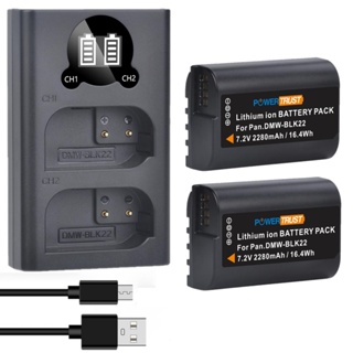 DMW-BLK22 2280MAh DMW BLK22 DMWBLK22แบตเตอรี่และ LED USB Charger สำหรับ Panasonic Lumix DC-S5 DC-S5K DCS5K GH6 GH5 BLK22