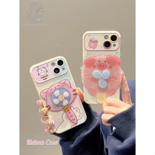 เคสโทรศัพท์มือถือ ลายหมู แมว หมุนได้ สําหรับ Apple iPhone 14 13 12 11 14promax 13