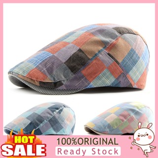 [B_398] Fashion Men Women Plaid Newsboy Hat Flat Cap Adjustable Beret with Visor