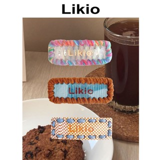 ☫Likio Original Design Childhood Crayon Wool Color Edge Clip Sweet and Cool Textured One-word Hair Clip Spring Duckbill