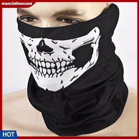 (manclothescase) Halloween Scary Horror Skull Face Neck  Costume Movie Party Cosplay Props