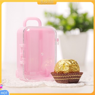 (Bakilili) Mini Rolling Travel Suitcase Shape Candy Box Wedding Favors Party Reception Gift