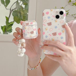 เคสแอร์พอด 3 Case Airpods 3 pro2 case การ์ตูน น่ารัก หมีเต็มหน้าจอ พร้อมจี้ Airpod 3 pro2 case เคส Airpod 1 gen2 case