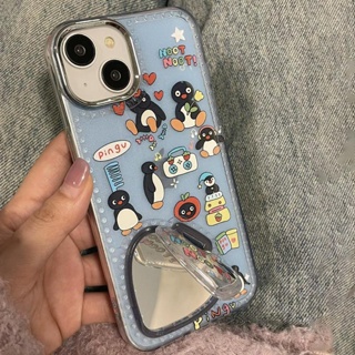 เคสโทรศัพท์มือถือ ลายการ์ตูนหัวใจ พร้อมกระจก สําหรับ Iphone 14promax Apple 13 12 11