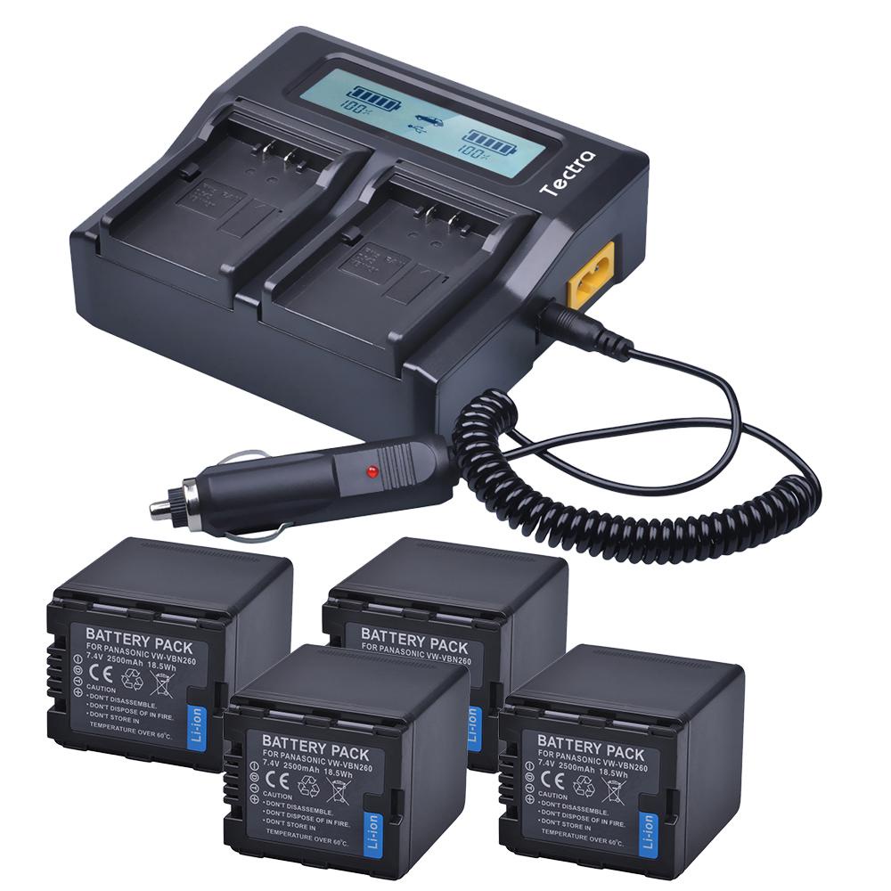 VBN260แบตเตอรี่กล้อง LCD Rapid Dual Charger สำหรับ Panasonic VW-VBN26 HC-X800 HC-X900 Panasonic VW-V