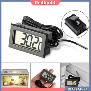 {redbuild} เครื่องวัดอุณหภูมิดิจิตอล LCD กันน้ํา สําหรับตู้เย็น รถยนต์ ตู้ปลา