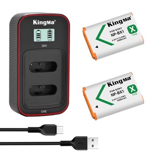 KingMa แบตเตอรี่ NP-BX1 USB LCD Dual Charger สำหรับ Sony ZV-1 RX100M7 M6 M5 M3 M2 RX1R II DSC-HX90 WX350 HX400 H400 HX60