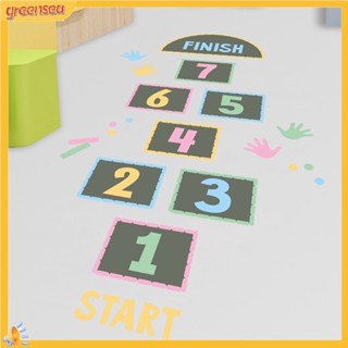 (greensea) สติกเกอร์ดิจิทัล ลายตาราง มีกาวในตัว DIY สําหรับติดตกแต่งพื้นเกม ตัวเลข โรงเรียนอนุบาล 1 ชุด