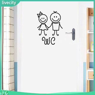 {livecity} สติ๊กเกอร์การ์ตูน Boy Girl Wc สําหรับตกแต่งห้องน้ําห้องสุขา