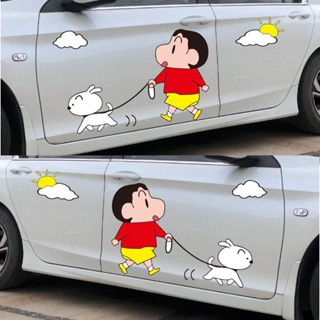 ☼▤∈Crayon Shinchan สติ๊กเกอร์ติดรถลายการ์ตูนน่ารัก ตัวรถ กระจกมองหลัง ฝาถังน้ำมัน ฝาปิดกันรอย สติ๊กเกอร์ตกแต่งรถ