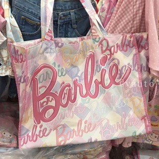 ◐❦❈Thailand niche pink barbie tote bag barlie hot girl กระเป๋าสะพายน่ารัก สุทธิแดง กระเป๋าช้อปปิ้ง tote bag