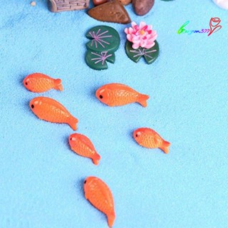 【AG】10Pcs Resin Fish Fake Lotus Leaf Flower Miniature Garden Bonsai Decor