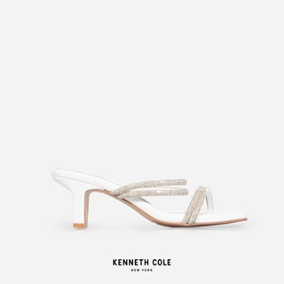 KENNETH COLE รองเท้าส้นสูงผู้หญิง รุ่น Ava Flare Jewel สีขาว ( HEL - RS91014LE-110 )