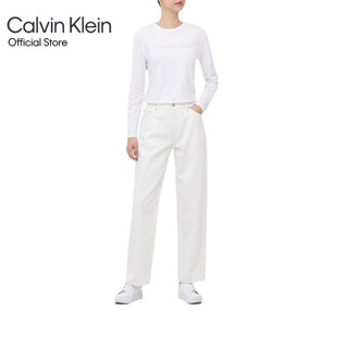 Calvin Klein กางเกงยีนส์ผู้หญิง ทรง STRAIGHT รุ่น J220076 1AA - สีขาว