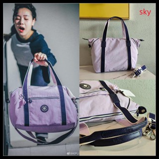 Kipling ใหม่ กระเป๋าถือ กระเป๋าสะพายไหล่ ทรงเมสเซนเจอร์ ขนาดกลาง สีชมพู สีม่วง แฟชั่นสําหรับสตรี 13848