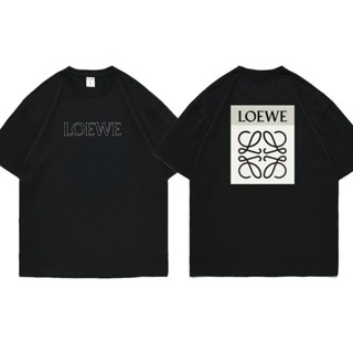 เสื้อยืดแขนสั้น คอกลม พิมพ์ลายโลโก้ Loew 23SS ทรงหลวม สไตล์คลาสสิก สําหรับผู้ชาย และผู้หญิง