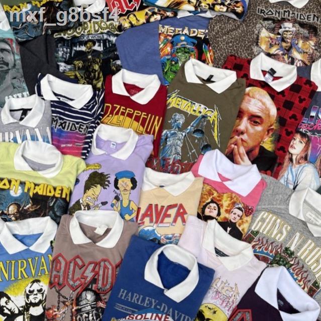 ┅เสื้อสเวตเตอร์คอปก มือ2 ลายวินเทจ/วง