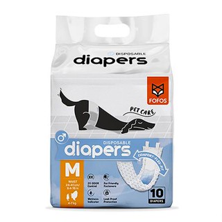 โอบิสุนัข FOFOS DIAPERS MALE DOG SIZE M แพ็ก 10 ชิ้น