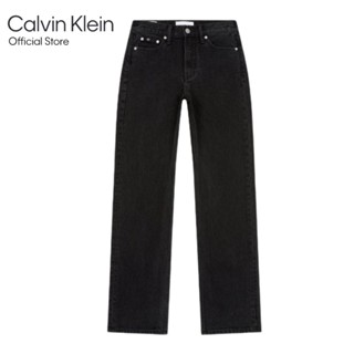 Calvin Klein กางเกงยีนส์ผู้หญิง ทรงเอวสูง ขาตรง High Rise Straight รุ่น J220672 1BY - สีดำ