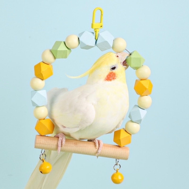 H-56 คอนยืน ชิงช้าสำหรับนกเล็ก สีพาสเทล 13.5*10cm