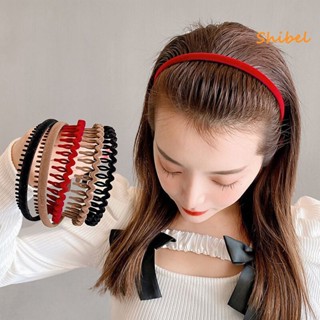 HOT_ ที่คาดผมผู้หญิงคลื่นฟัน Anti-SLIP Solid Elastic Hair-Fixed Soft EDGE แคบทุกวันผม Hoop ผม