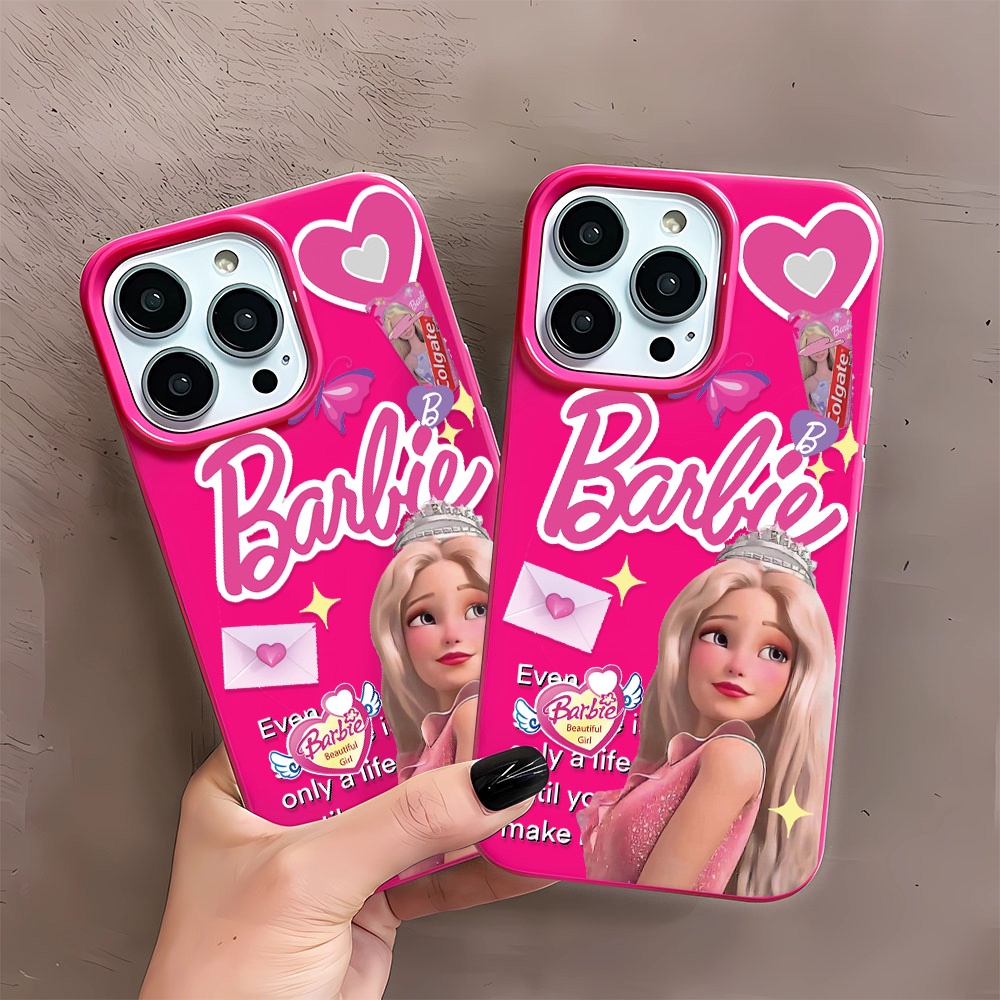 เคสโทรศัพท์ซิลิโคน TPU แบบนิ่ม ลายเจ้าหญิงบาร์บี้ สําหรับ iphone 14promax 11 13 12 7Plus 8 X XS Max