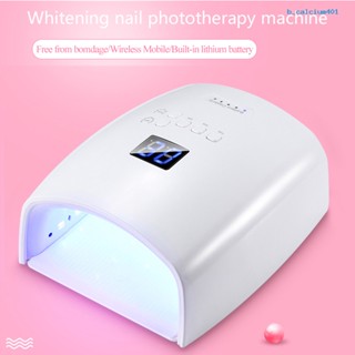 Calciummj 48W Double Light Wireless LED UV Nail Lamp Timed Manicure Phototherapy Machine