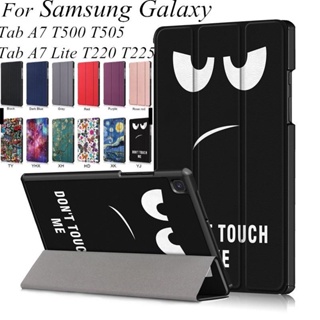 เคสโทรศัพท์มือถือหนัง แบบบางพิเศษ พร้อมขาตั้ง สําหรับ Samsung Galaxy Tab A7 Lite T220 T225 Tab A7 T500 T505