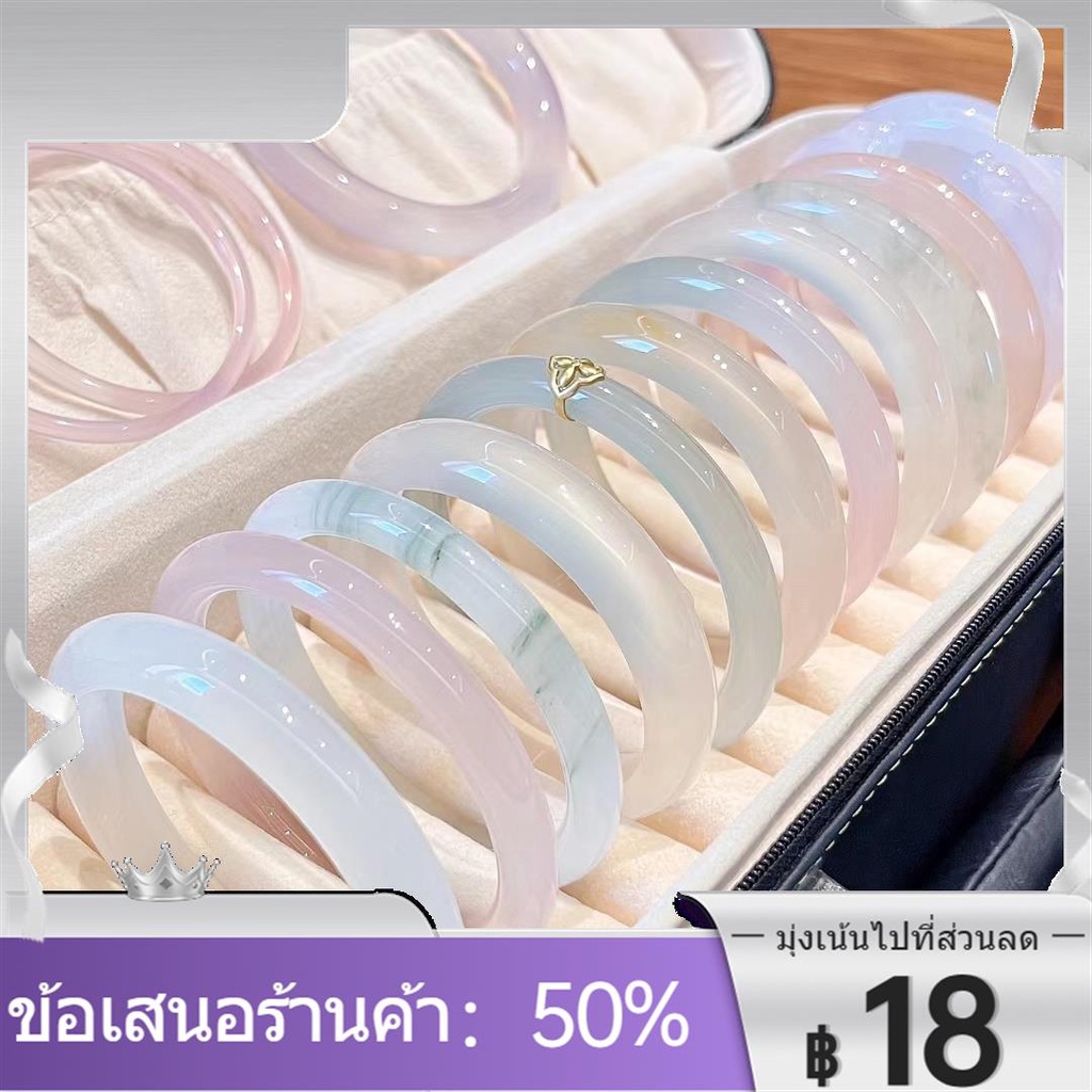 ✴น้ำแข็งผ่านแก้วหยกเทียมสร้อยข้อมือสไตล์หนาสร้อยข้อมือกริ๊งทุกวันเครื่องประดับมืออเนกประสงค์หนังสือสีแดงเล่มเล็ก Douyin