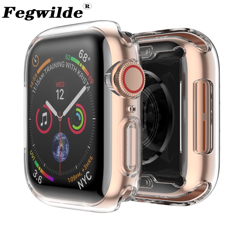 ∈¤◘Soft cover case For Apple Watch band 44mm 40mm/42mm/38mm iwatch band Ultra-thin Clear cover apple