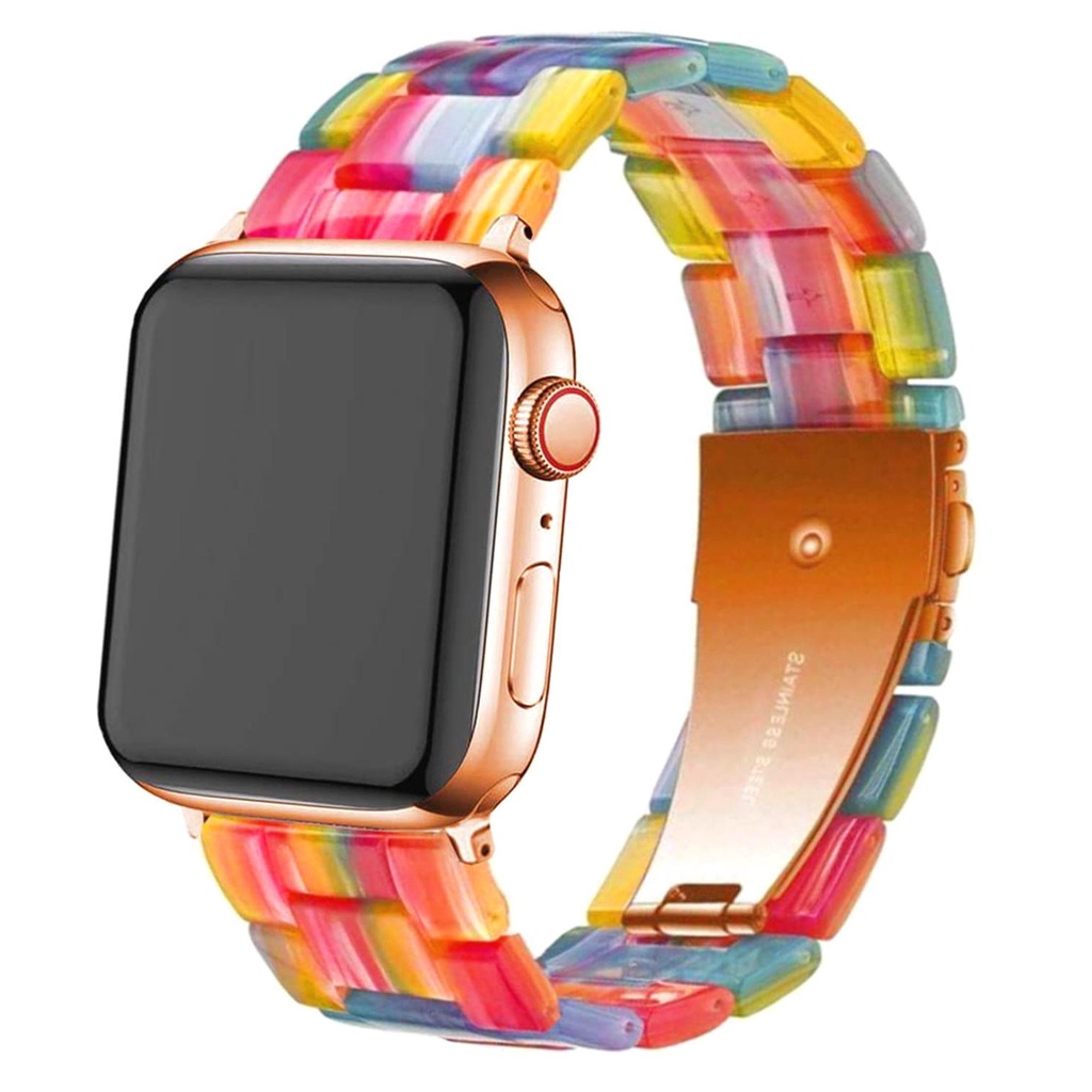 ♧❇Resin Strap for apple watch band 44mm 40mm iwatch band 42mm 40mm watchband bracelet for apple watch series 6 SE 5 4 3