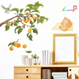 【AG】Self-adhesive Wall Decal Attractive Decorative Cute Anti-fade Cartoon Fruit Cats Tile Sticker for Room