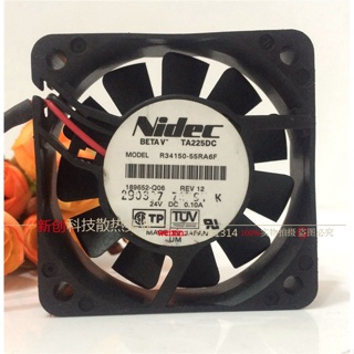 พัดลมระบายความร้อนอินเวอร์เตอร์ NIDEC R34150-55RA6F 6015 24V 0.10A 6 ซม.