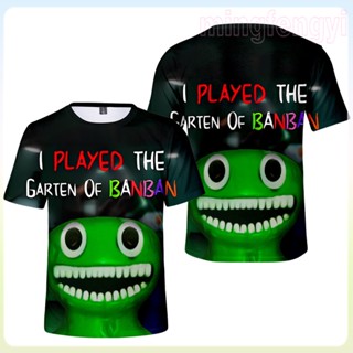 เสื้อยืดแขนสั้นลําลอง พิมพ์ลายเกม Garten of Banban 3 มิติ แฟชั่นสําหรับเด็กผู้ชาย