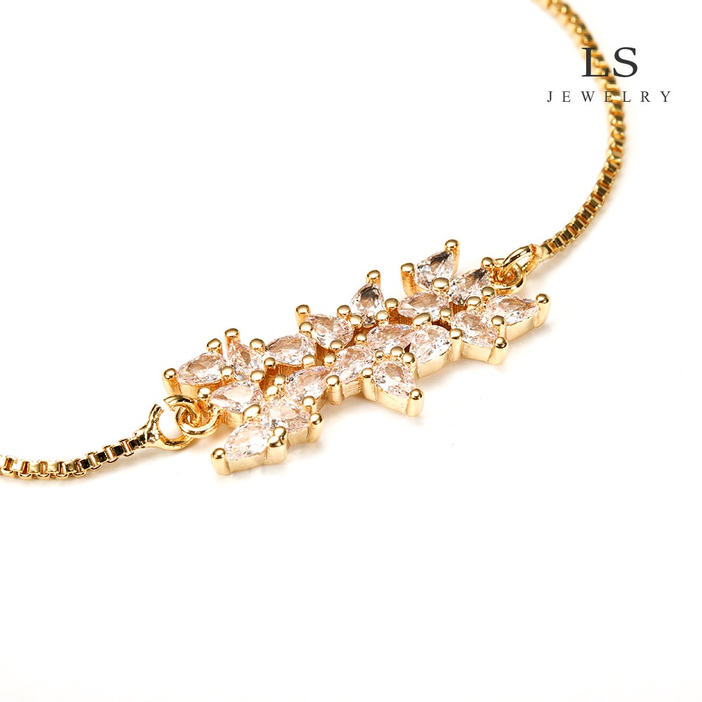 jewelry สร้อยข้อมือทอง 18K สร้อยข้อมือแฟชั่น สร้อยข้อมือผู้หญิง เครื่องประดับที่เรียบง่าย ของขวัญวันหยุด bg2066