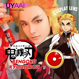 Uyaai คอนแทคเลนส์คอสเพลย์ ลายการ์ตูนอนิเมะ Rengoku Kyoujurou Demon Slayer 2 ชิ้น ต่อคู่