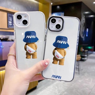 เคสโทรศัพท์มือถือ แบบใส ลายหมี NASA สําหรับ iPhone 14Promax 13 12 11 7Plus X Xs Max XR 3 in 1