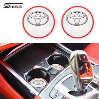 Sieece ที่รองแก้วน้ําในรถยนต์ แผ่นรองกันลื่น สำหรับ Toyota Corolla Wigo Wish Sienta Yaris Altis Fortuner CHR Camry Vios RAV4 Avanza