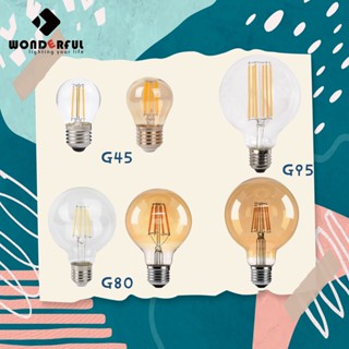 หลอดไฟ ไส้ทังสเตน หลอดไฟวินเทจ LED filament bulb หลอดไฟเอดิสัน 4W ขั้วE27 สีวอร์มไวท์