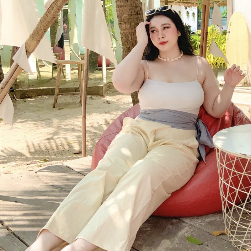 #OG073 กางเกงเลสีพื้น