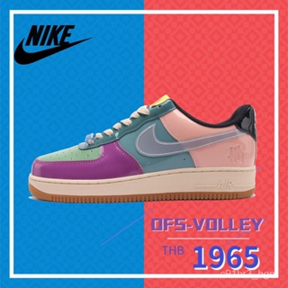 UNDEFEATED x Nike Air Force 107 Low SP "Multi-Patent" รองเท้าผ้าใบลำลองอเนกประสงค์สุดคลาสสิก "Colorblock Light Blue Egg