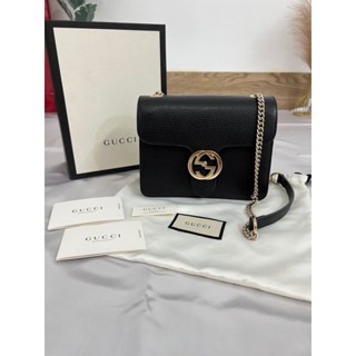 👜🥳กระเป๋าสะพาย Good con Gucci interlock small สีดำ สวยใช้งานง่าย หายากคร้า