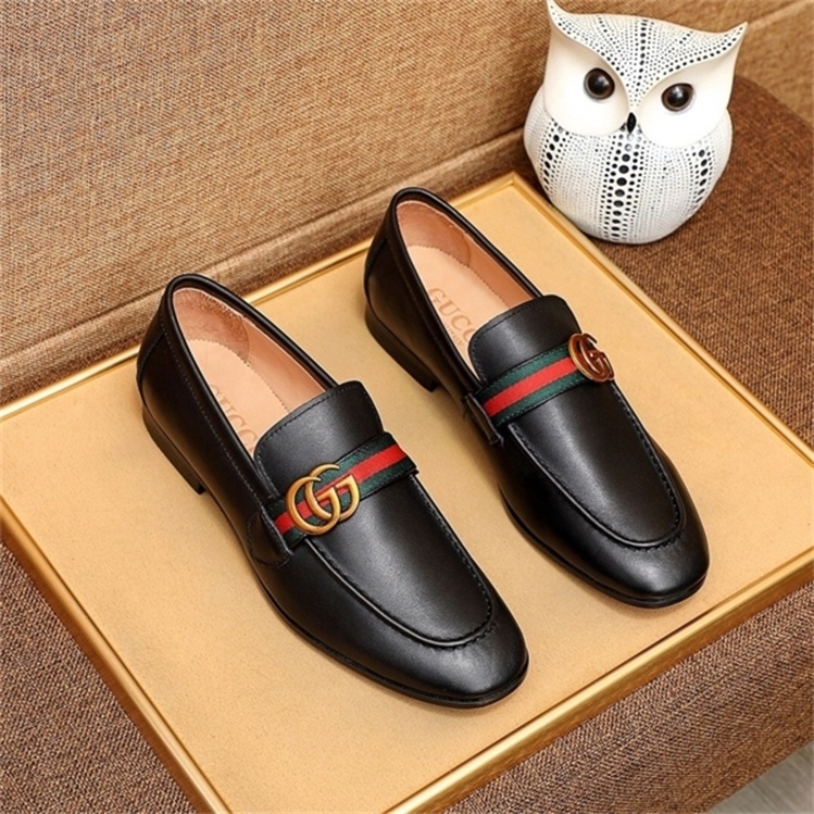 ♗♀✣【คลังสินค้าพร้อม】gucci_ Size (38~45) รองเท้าหนัง Pu แบบทางการสำหรับผู้ชาย