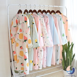 👉Yukata Kimono cotton100% ชุดคลุมอาบน้ำ ชุดนอนแบบผูก ผ้าฝ้ายซับน้ำ ยูกาตะ กิโมโน Pajamas【LittleStar6】