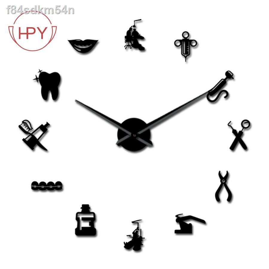 Giant Dental Wall Clock 3D Large Acrylic Wall Clock Big Needle Mirror