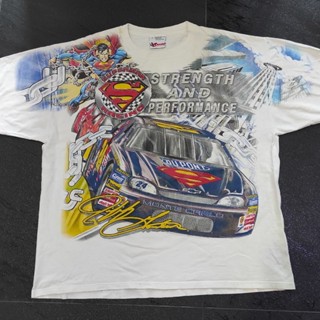 🥇เสื้อยืด NASCAR วินเทจ OVP SUPERMAN Racing ปี 1999 น่าสะสม สภาพดีๆหายากครับ🏆 .