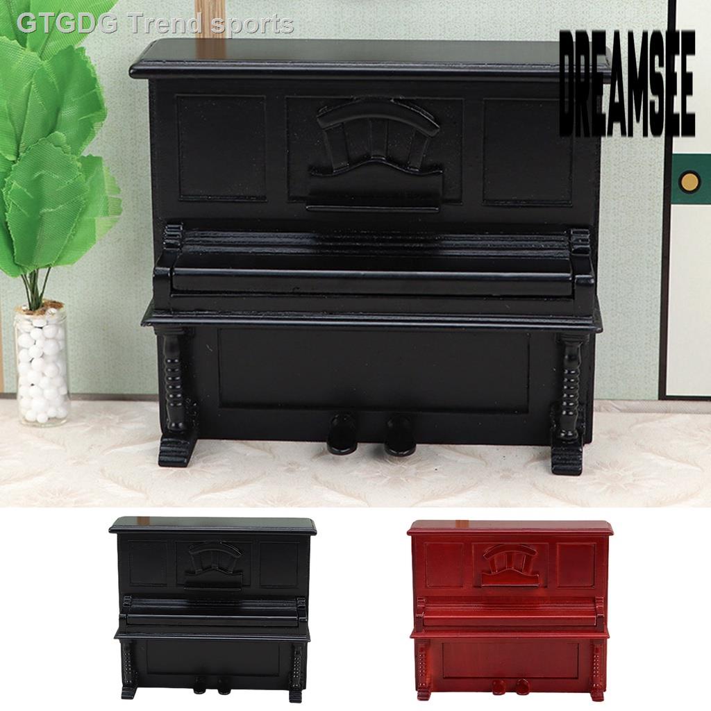 ❒♂DS Miniature Piano Good Craftsmanship Comfortable Hand Feeling Ingenious Dollhouse Mahogany Uprigh