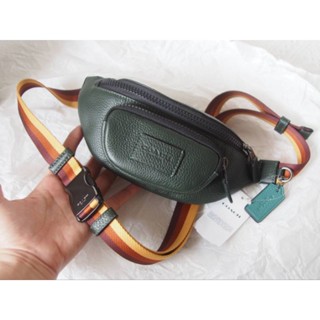 กระเป๋าคาดอกชาย/หญิง หรัวทั้งใบสีมาใหม่ NEW COACH SPRINT BELT BAG 24 GUNMETAL/AMAZON GREEN