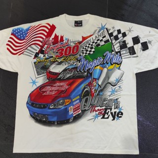 🥇เสื้อยืด NASCAR วินเทจ OVP THE MAGIC MILE new England 300 ปี2002  น่าสะสม สภาพนอสหายากครับ🏆...