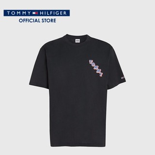 Tommy Hilfiger เสื้อยืดแขนสั้นผู้ชาย รุ่น DM0DM16398 BDS - สีดำ